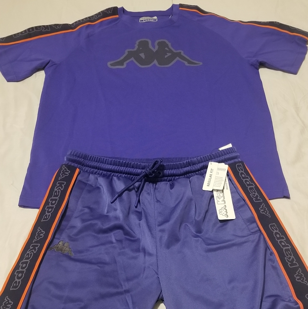 Men's Kappa Active Logo Shorts and Shirt "NEW" W/Tags. Blue Spectrum Colorway.